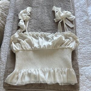 Wilfred Cream Ruffle Top